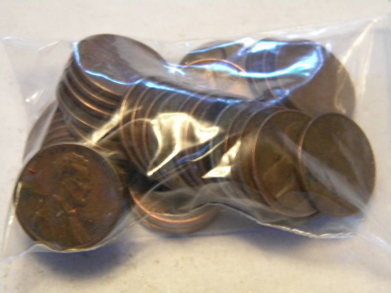 lot 20 image: 50 Wheat Back Pennies