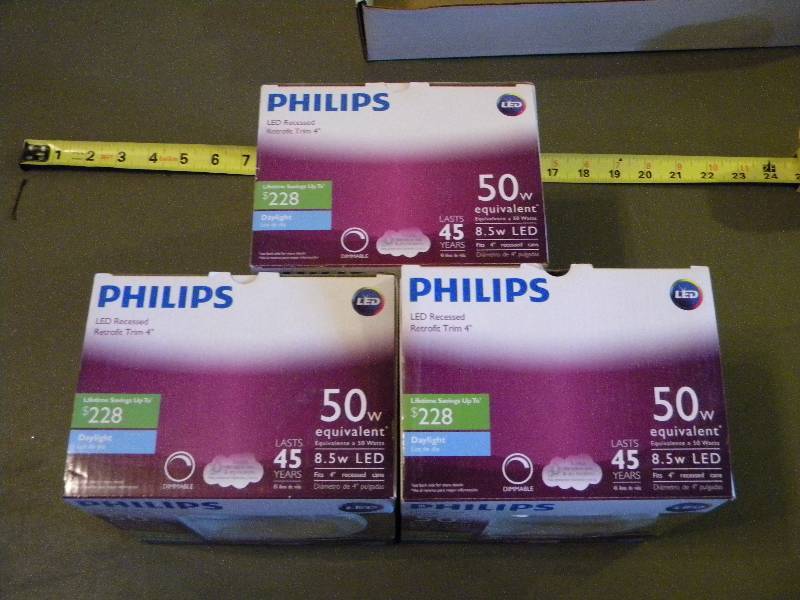 lot 104 image: 3 Philips LED Recess Lights