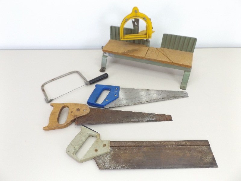 lot 38 image: Lot of Vintage Saws, and Miter Box