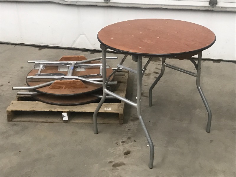 lot 6 image: Lot Of (3) 30 Folding Steel-Framed...