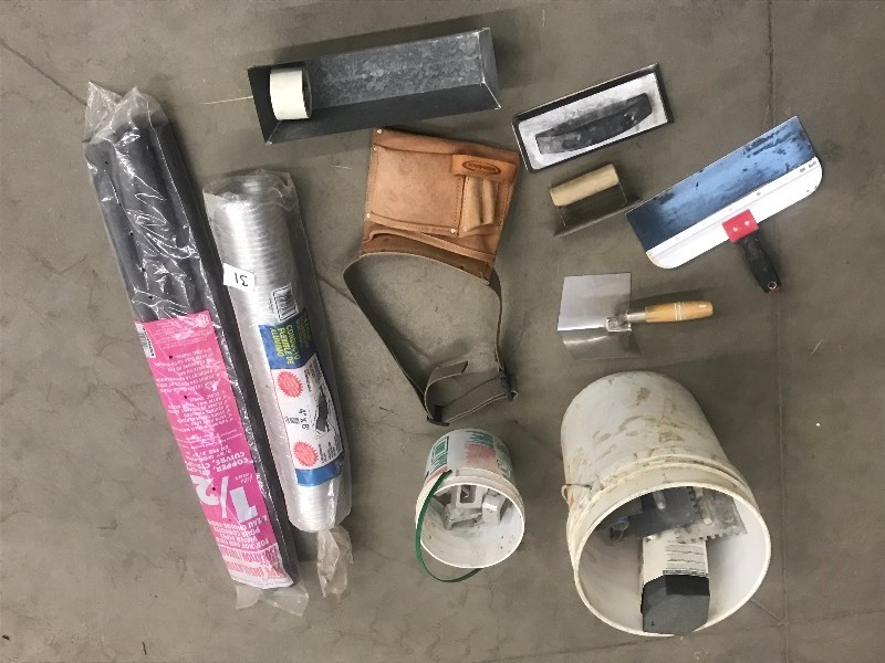 lot 31 image: Lot Of Flexible Duct, Drywall Tool...