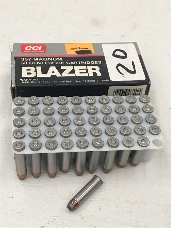 lot 20 image: (1) Box Of CCI 357-Mag 158grain JHP...