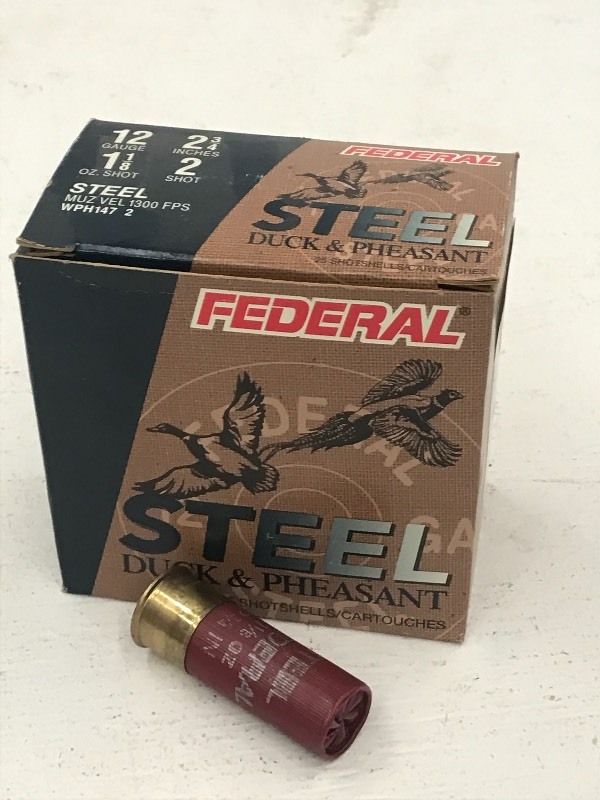 lot 39 image: (1) Box Of Federal Steel 12gauge 2....