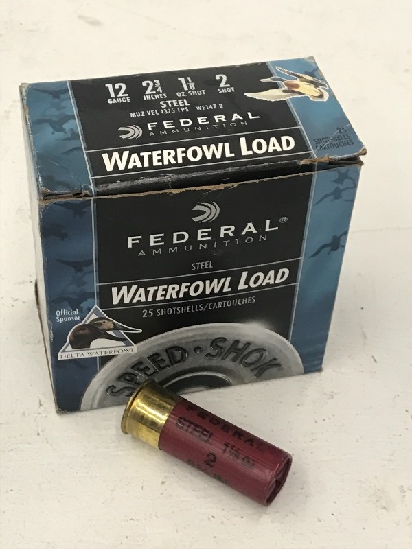 lot 40 image: (1) Box Of Federal Steel 12gauge 2....
