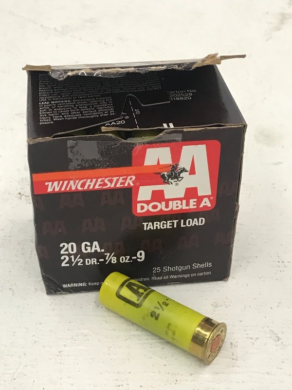 lot 46 image: (1) Box Of Winchester AA 20gauge 2....