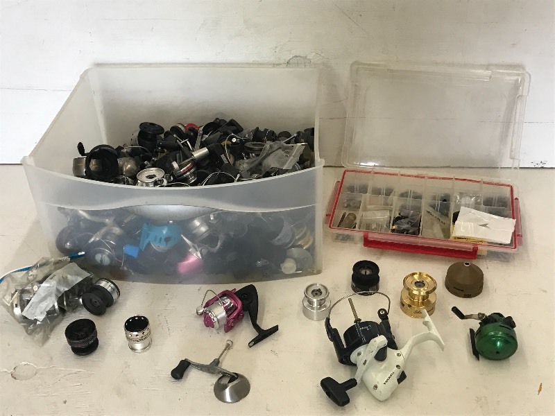 lot 97 image: Tote Full Of Assorted Fishing Reel ...
