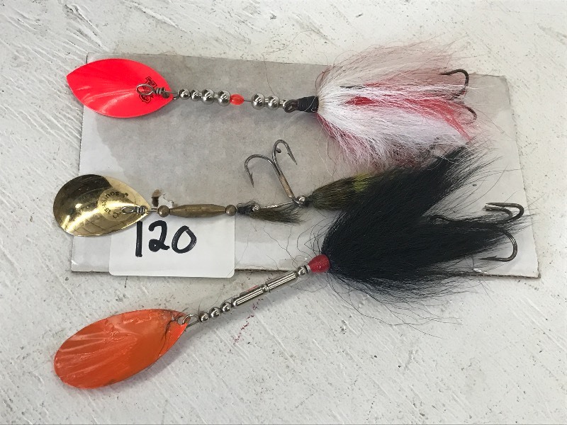 lot 120 image: Lot Of (3) Muskie Spinner Lures ...