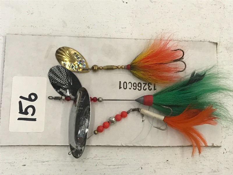lot 156 image: Lot Of (3) Muskie Spinner Lures ...