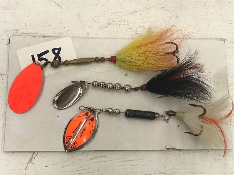 lot 158 image: Lot Of (3) Muskie Spinner Lures ...