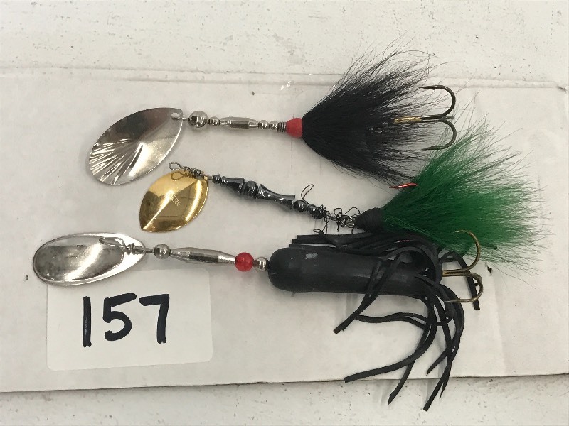 lot 157 image: Lot Of (3) Muskie Spinner Lures ...