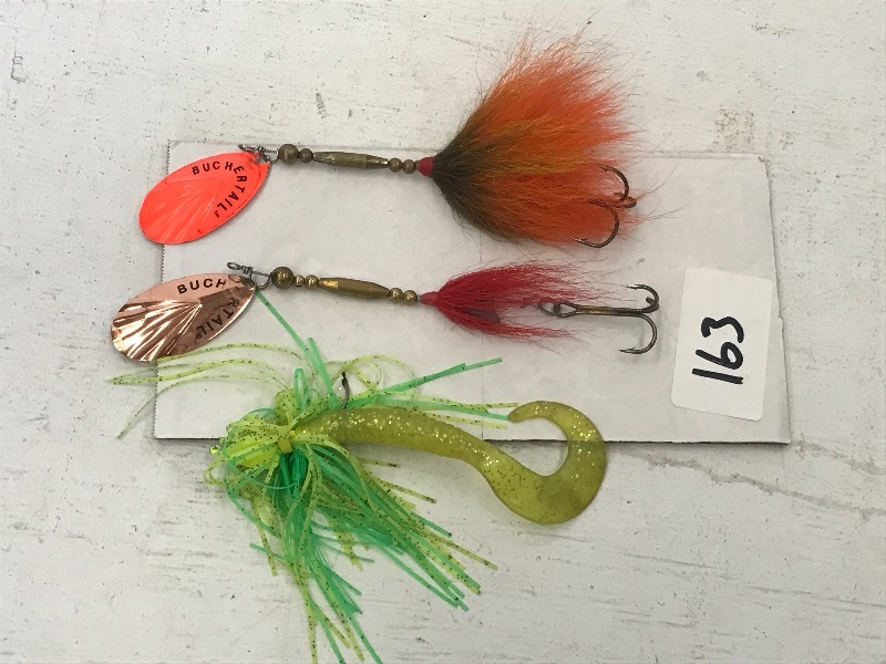 lot 163 image: Lot Of (3) Muskie Spinner Lures ...