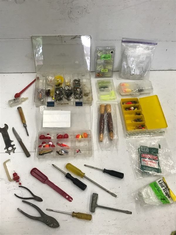 lot 217 image: Flat Of Assorted Fishing Tools, Lur...