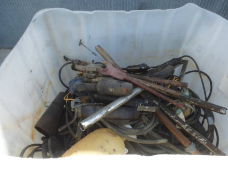 lot 22 image: Assorted Hydraulic Hoses Plastic Tote