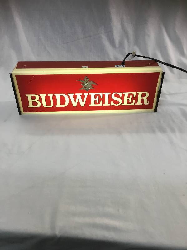 lot 23 image: Budweiser Window Sign - Vintage