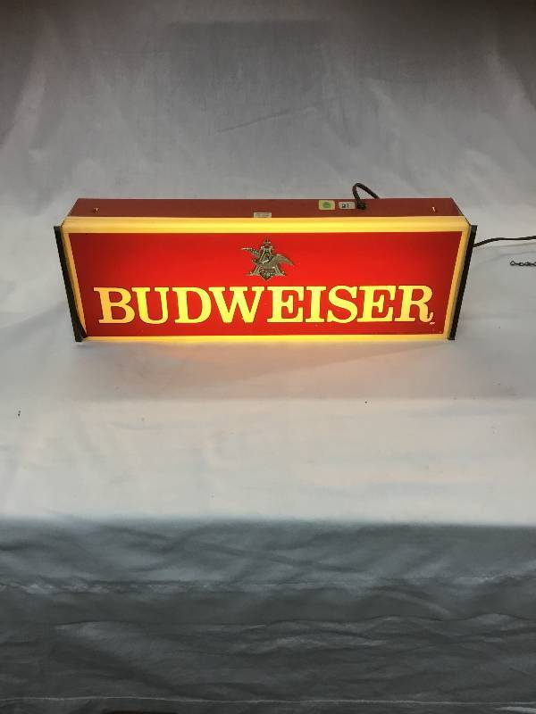 lot 28 image: Budweiser Window Sign - Vintage