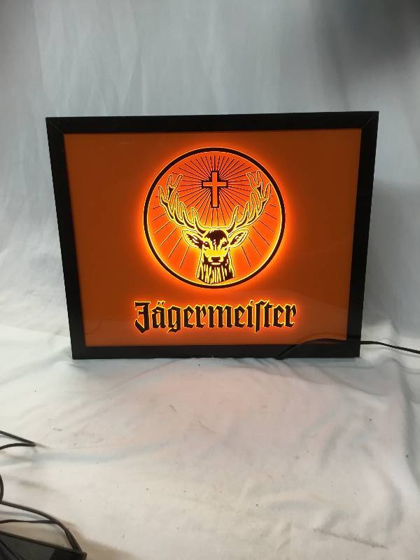 lot 67 image: Lighted jagermister Wall or table top sign.