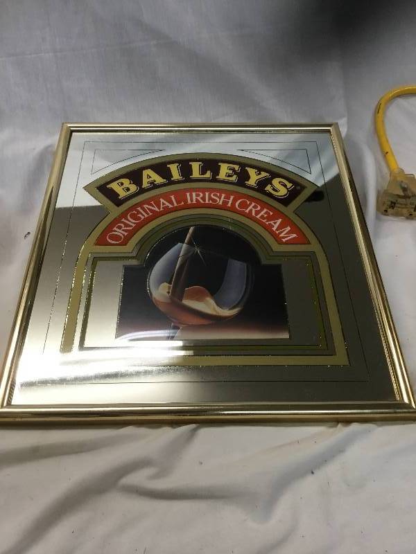 lot 20 image: Antique Baileys Original Irish Cream Mirror - Gold Framed