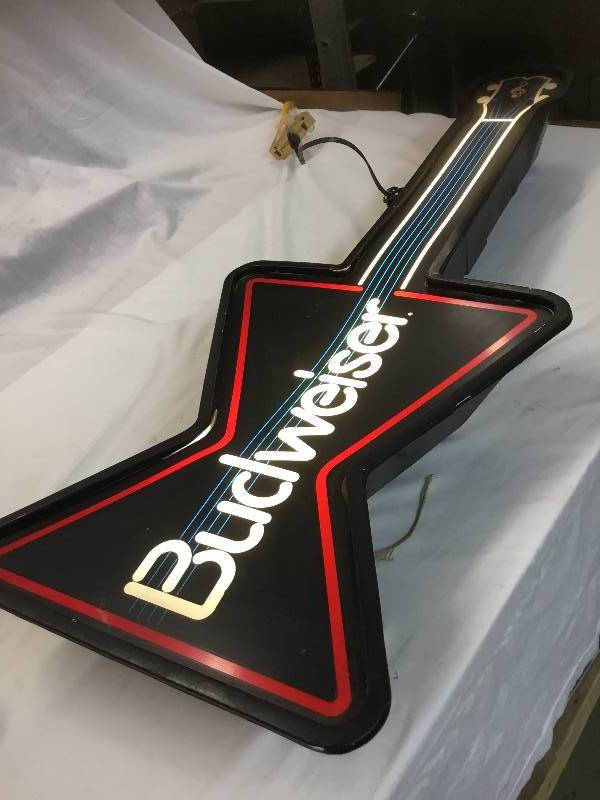 lot 91 image: Antique Budweiser Light Up Guitar - 1989