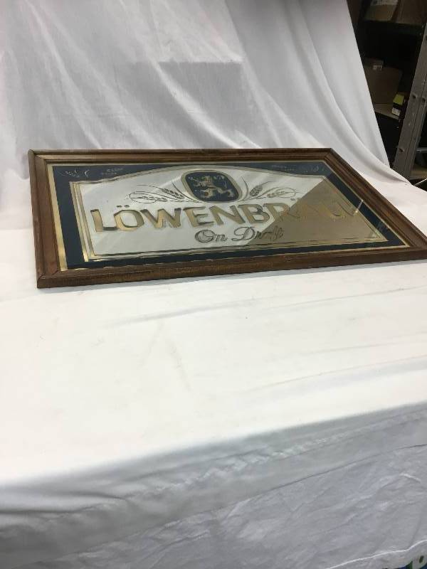 lot 115 image: Antique Lowenbrau on Draft - Mirror