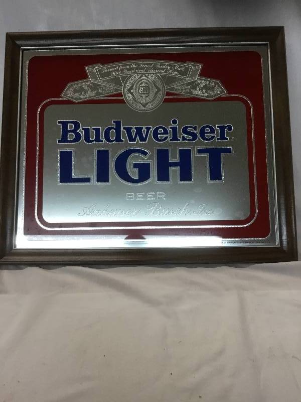 lot 118 image: Vintage - New -  Budweiser Light Mirror