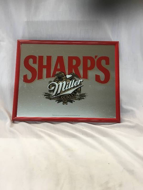 lot 132 image: Vintage Sharps Miller Mirror - Red Frame