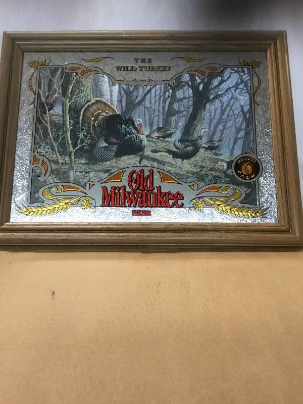lot 134 image: Old Milwaukee - The Wild Turkey - Series No. 6 - Mirror