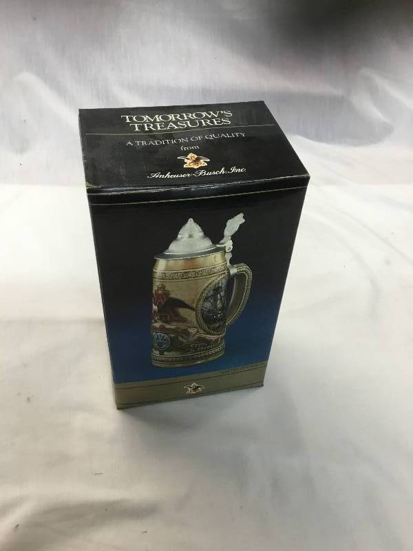 lot 137 image: New In Box - Tomorrows Treasure Amheuser - Busch Inc - Steins - Limited Edition 3
