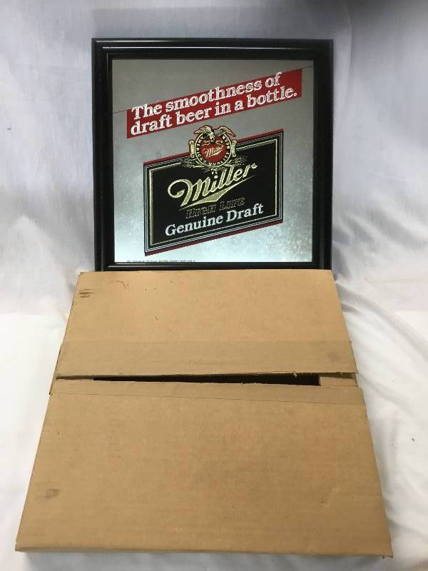 lot 148 image: Vintage Miller high Life Genuine Draft Beer Mirror