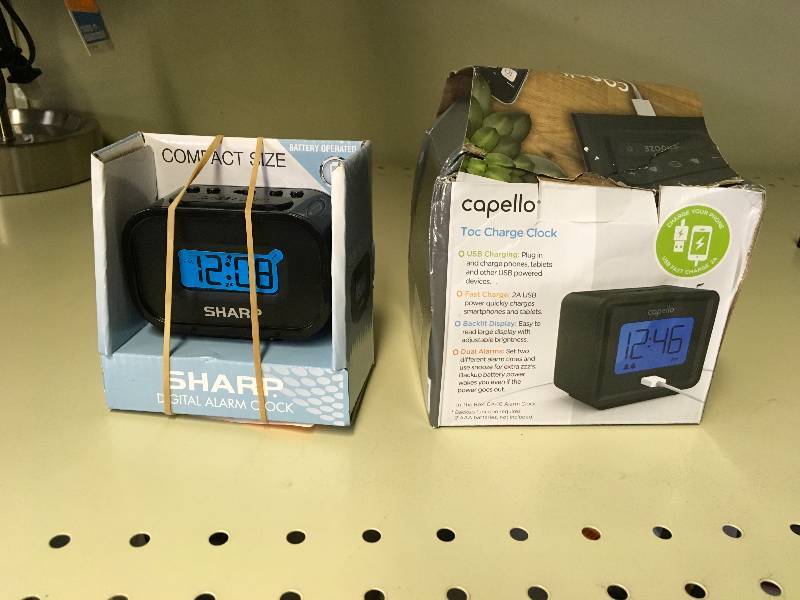 TWO DIGITAL ALARM CLOCKS