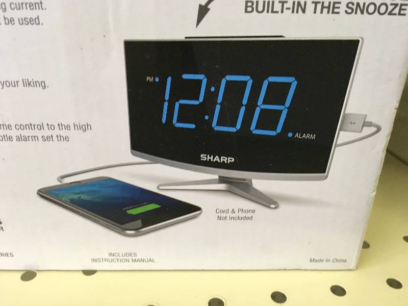 SHARP DIGITAL ALARM CLOCK, JUMBO LED CURVED DISPLAY