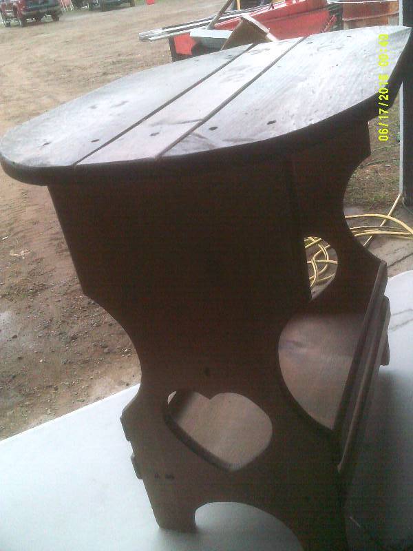 lot 46 image: VINTAGE SOLID WOOD TABLE