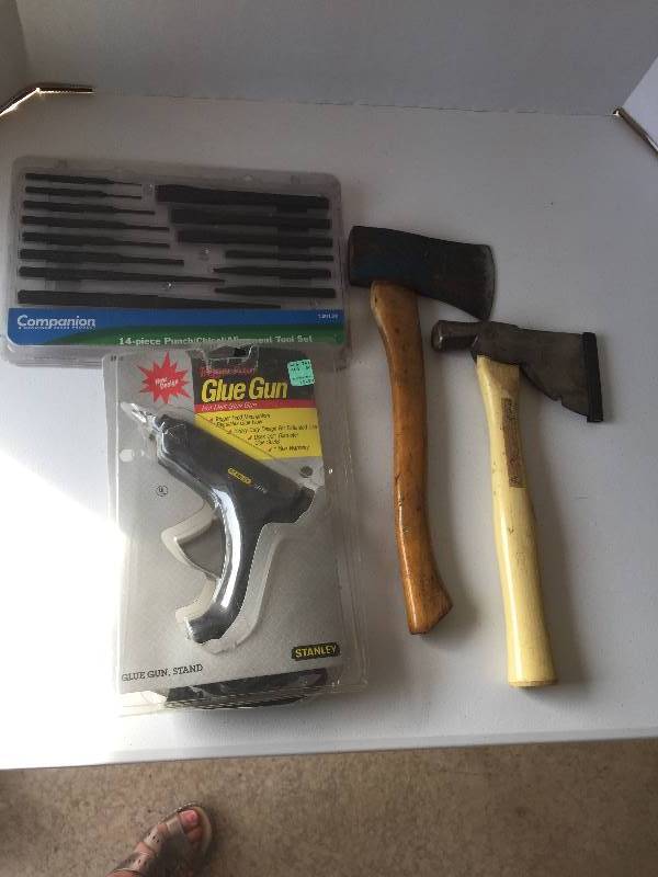 lot 144 image: Punch Tool Set, 2 Axes, Glue Gun