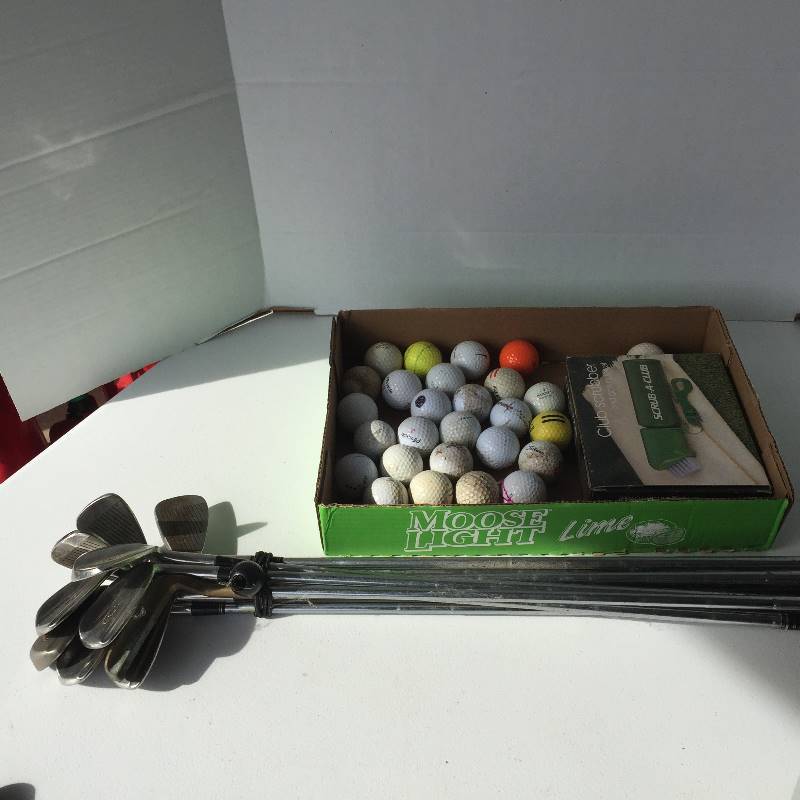 lot 149 image: Golf Pride Dyna Flex Irons, Balls, & Scrubber