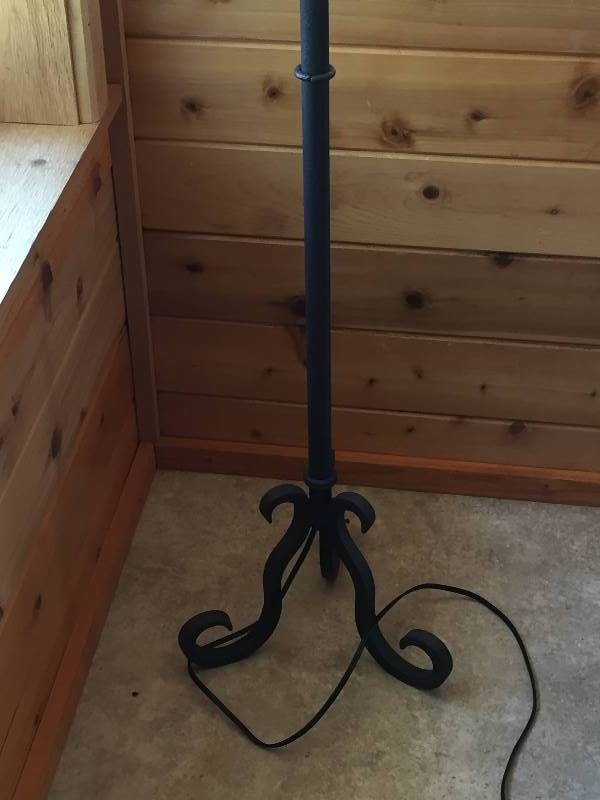 lot 211 image: Floor Lamp - Metal with White Shade