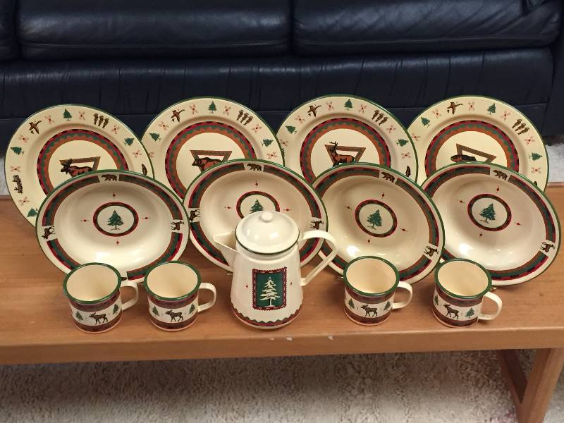 lot 231 image: LODGE Metal Dinnerware Set