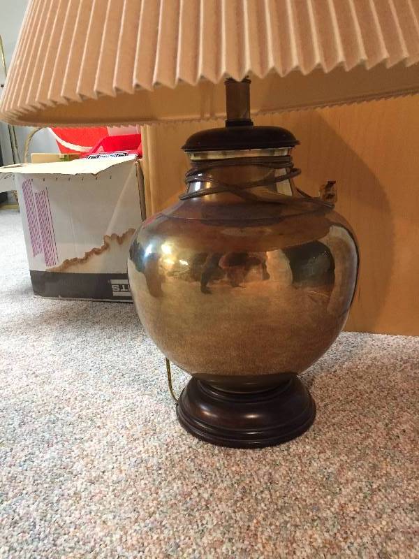 lot 266 image: Brass Lamp with Shade