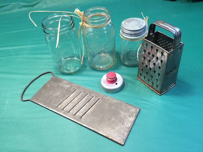 lot 269 image: Ball & Atlas Glass Jar & Vintage Utensils