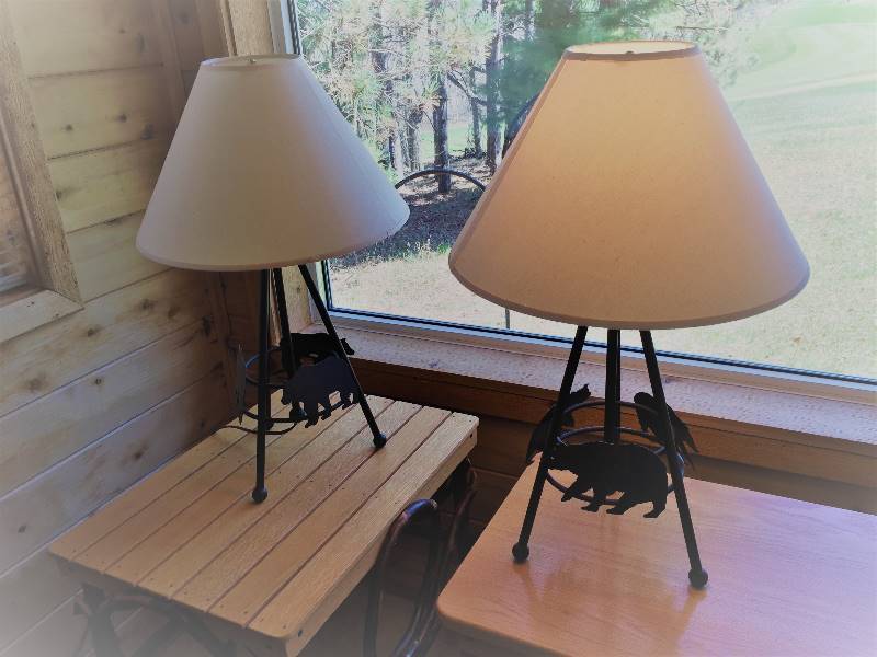 lot 210 image: Lamps - Metal Bear with White Shade