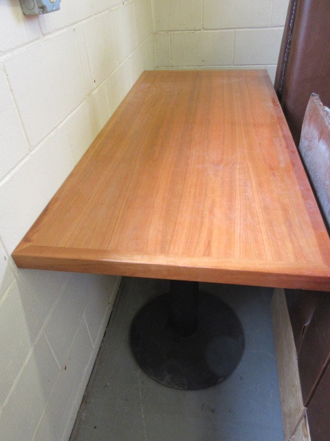 lot 411 image: TABLE WITH METAL BASE
