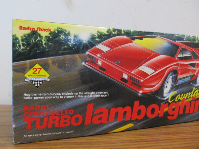 Radio Shack Lamborghini RC Car w/Box | LITTLE CANADA Estate Auction -  Antiques, Collectibles, and MORE! | K-BID