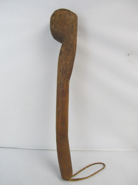 lot 76 image: Old Carved Wood Native American War Club