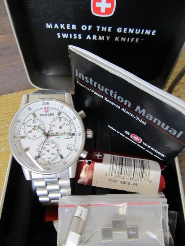 lot 64 image: Mens Swiss Made WENGER ChronoPower Reserve AlarmPilot Watch