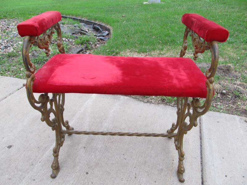 lot 24 image: Original Ornate Antique Wrought Iron Bench