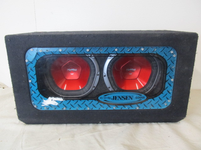 lot 111 image: Jensen Subwoofer Box wSony Xplod Speakers