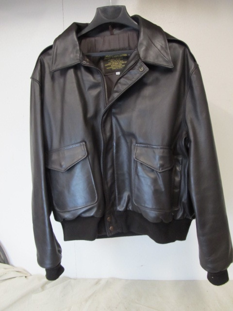 lot 120 image: LIKE NEW Vintage Mens Type A-2  Flyers Leather Bomber Jacket - Size 3XL