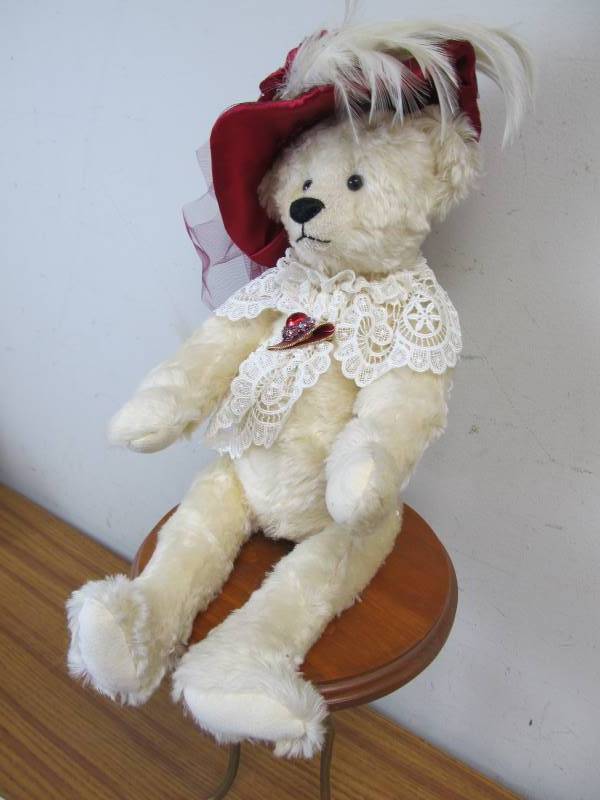 lot 171 image: Hand-Made, Signed Mohair Teddy Bear by Martha DeRaimo-Burch Olivia Bear