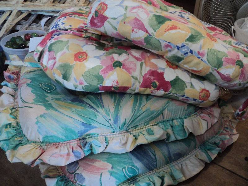 4 chair cushions and foam...