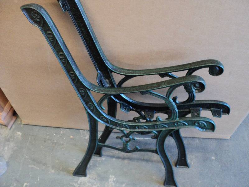 set of 4 cast iron bench ends...