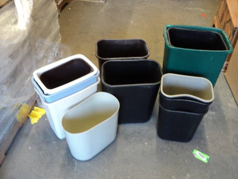 11 wastebaskets...