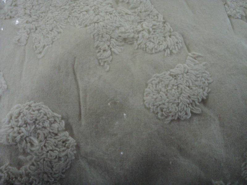 full size beige chenille bedspread...